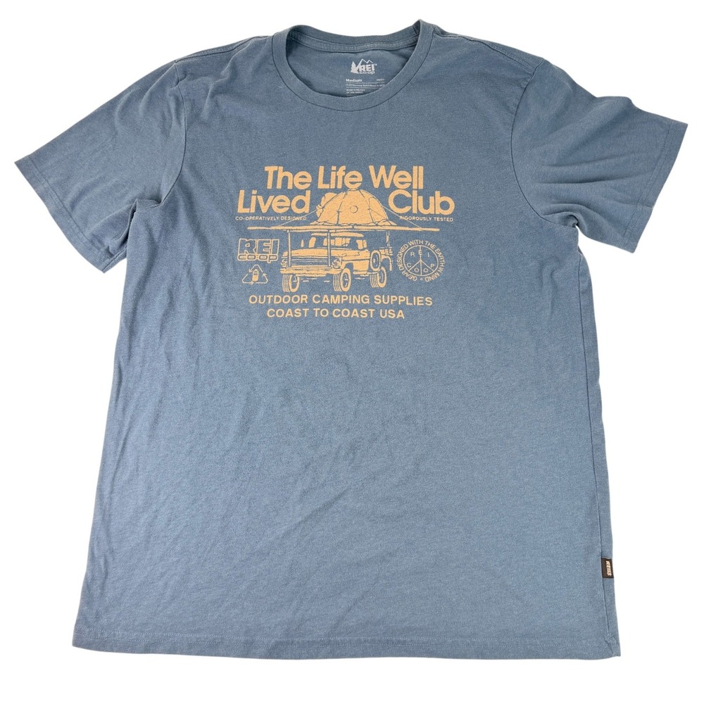 REI Co-op The Life Well Lived Club Graphic T-Shirt Blue Medium 229136 S24